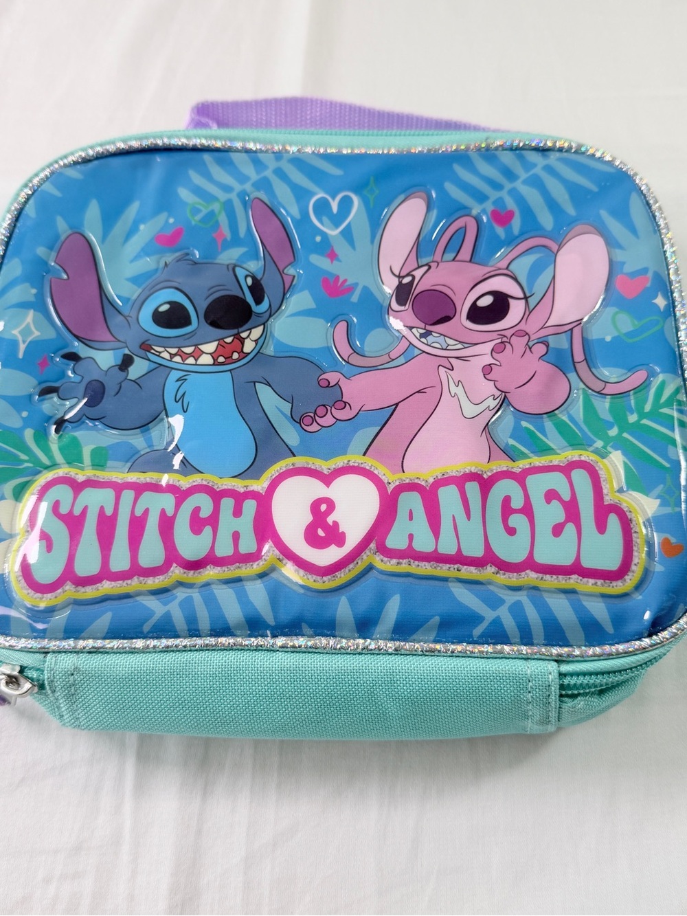 BIOWORLD Disney Lilo & Stitch Stitch & Angel Kids Lunch Bag Handle 9.5x8x3